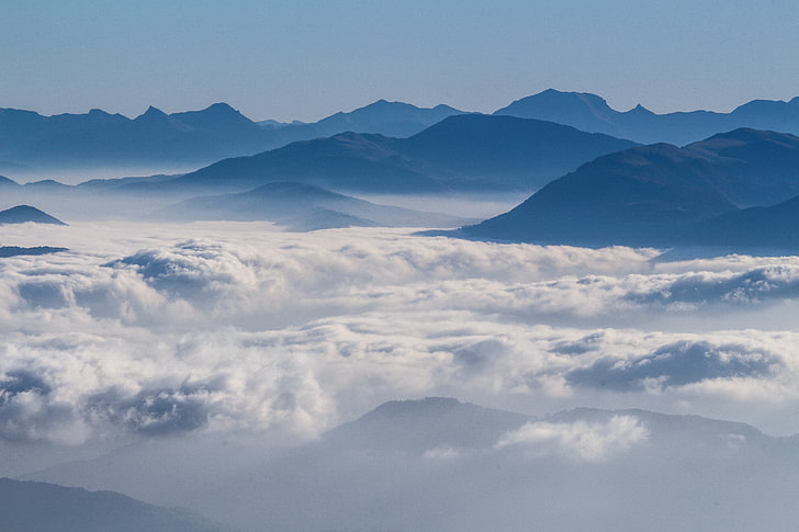 mountain top, photography, clouds, mountain range, scenics - nature, HD wallpaper