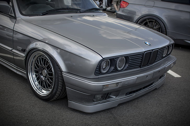 gray BMW M1 on asphalt road, Stance, wheels, car, BMW E30, motor vehicle, HD wallpaper