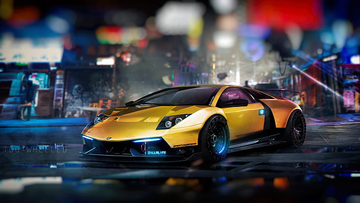 Wallpaper Lamborghini Gold