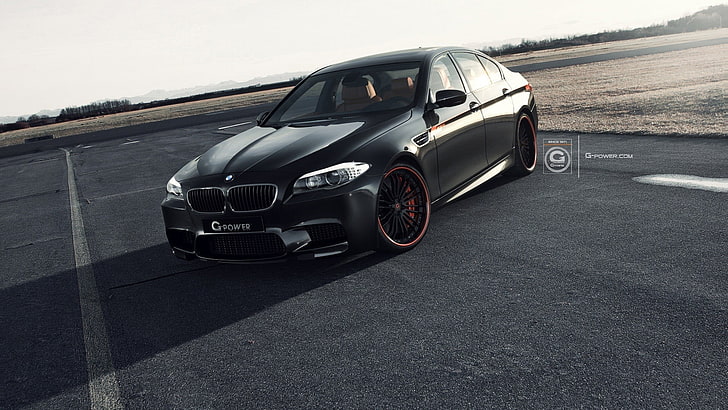 black BMW sedan, BMW M5, car, transportation, mode of transportation, HD wallpaper