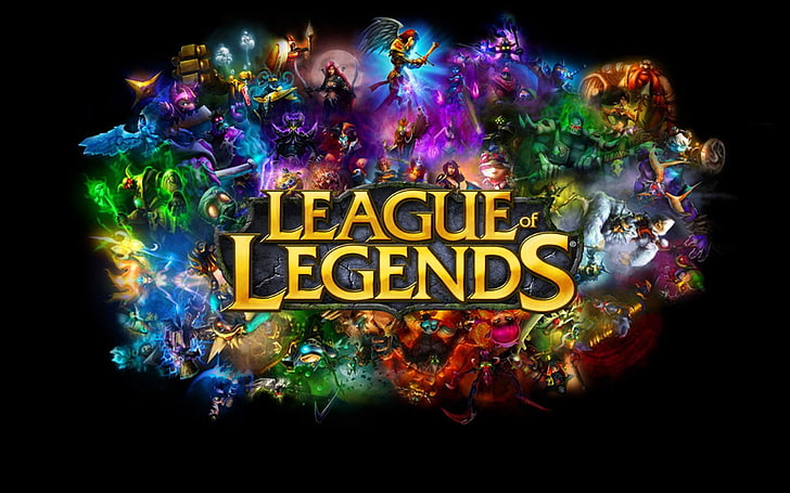 League of Legends, typography, black background, video games, HD wallpaper