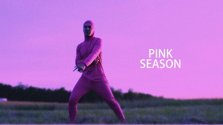 pink guy, humor, men, outdoors