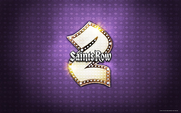 Saints Row 2, indoors, no people, text, purple, celebration