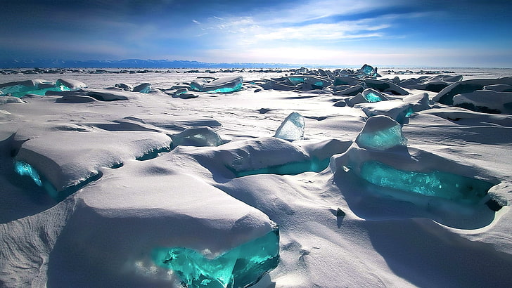 ice, snow, blue, white, Arctic, cold, cyan, sunlight, cold temperature