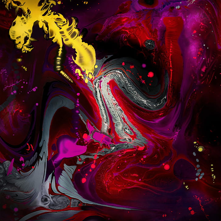 Color Burst, abstract, colorful, surreal, yellow, red, artwork