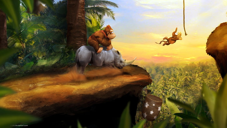 Donkey Kong, video games, nature, plant, leisure activity, young adult, HD wallpaper