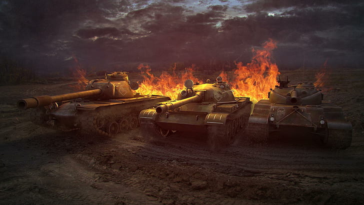World of Tanks Tanks Fire T-62A Bat Chatillon 25 t T110E5 Games 3D Graphics, HD wallpaper