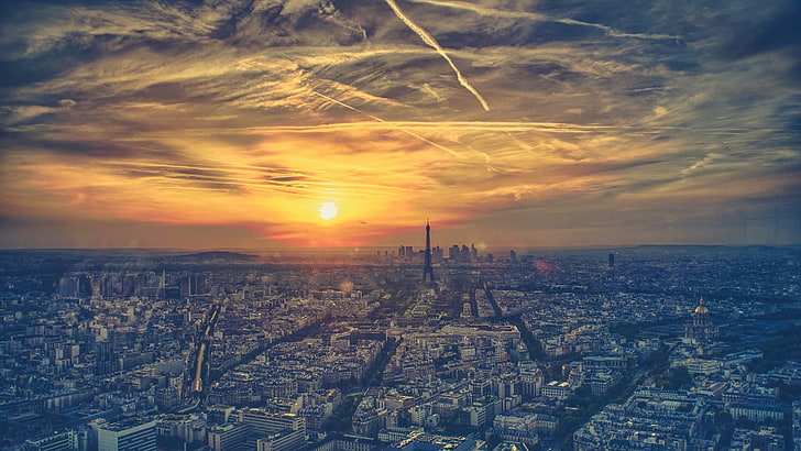 Paris city skyline during day time, architecture, building exterior, HD wallpaper