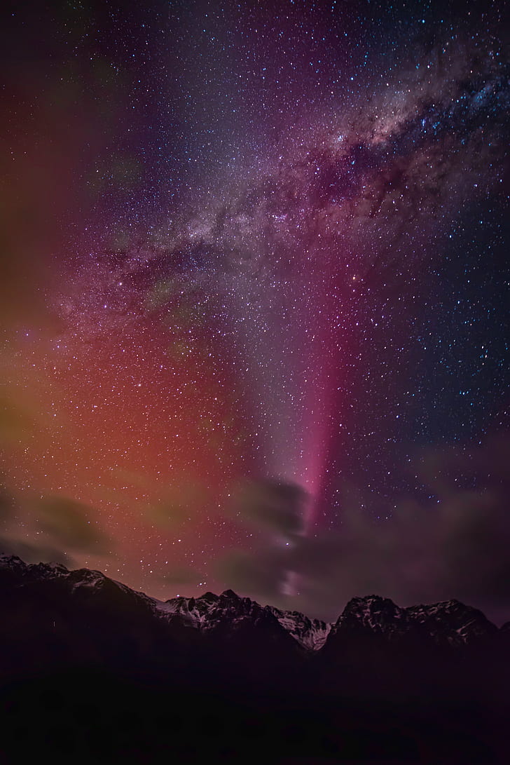 Milky way, queenstown, queenstown, Comet, Aurora, New Zealand, HD wallpaper
