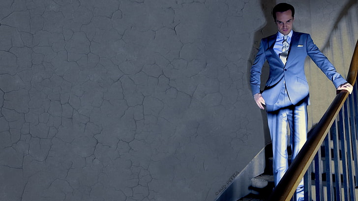 men's blue formal suit coat, the series, serial, sherlock bbc