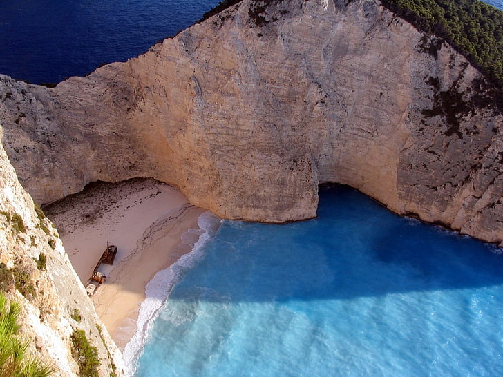 islands greece shipwrecks zakynthos navagio beaches Nature Beaches HD Art, HD wallpaper