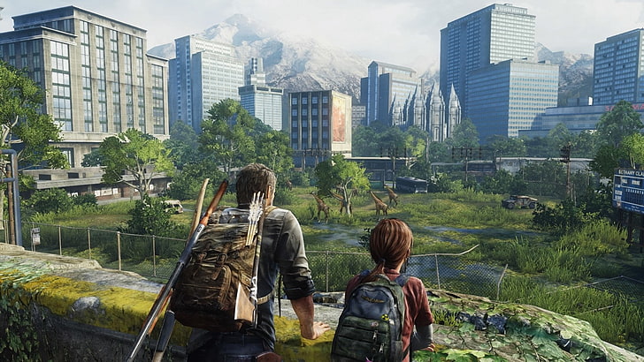 Video Game, The Last Of Us, City, Ellie (The Last of Us), Giraffe, HD wallpaper