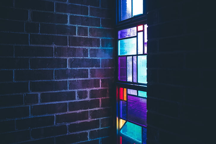 stained glass window, wall, architecture, wall - Building Feature, HD wallpaper