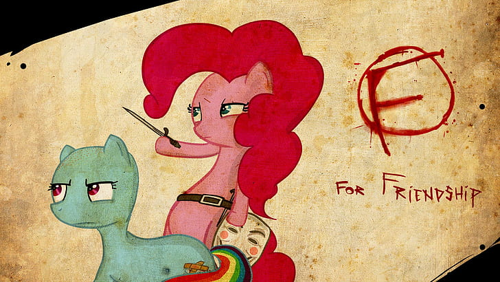 My Little Pony Friendship V for Vendetta Pinkie Pie Rainbow Dash HD, HD wallpaper