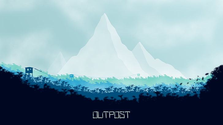 Outpost cartoon HD wallpaper, Photoshop, digital art, landscape, HD wallpaper