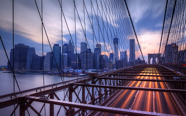 cityscape, building, bridge, New York City, Brooklyn Bridge, HD wallpaper