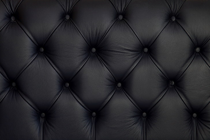 Quilted Black Leather Textile Texture, Black Quilted Leather Sofa