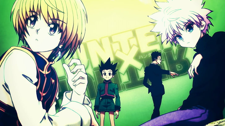 green and white floral textile, Hunter x Hunter, men, real people, HD wallpaper