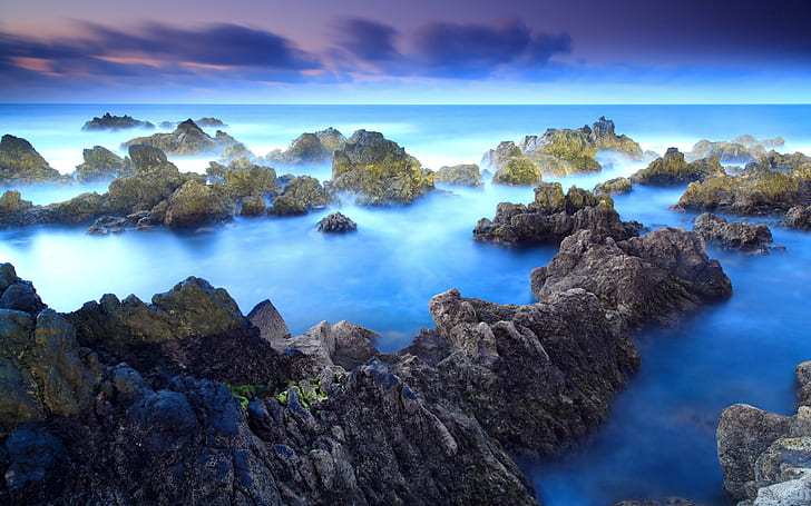 Porto Moniz, Sunset, Madeira Islands, Rocks, HD wallpaper
