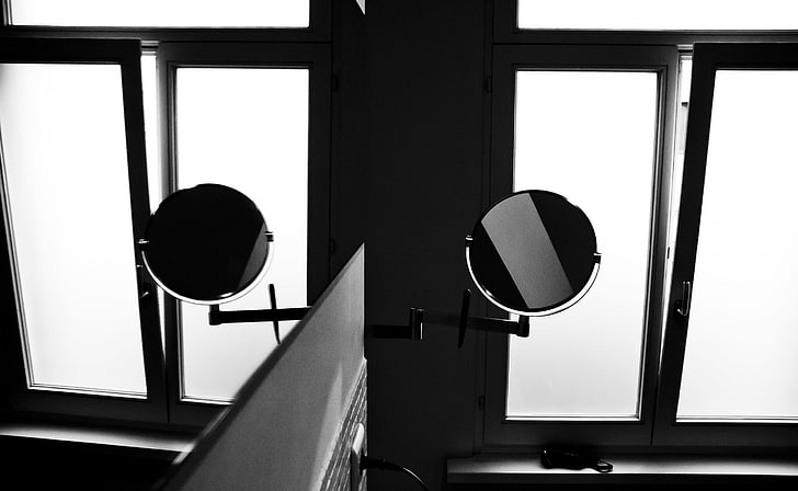 Mirrors Black Wall Mounted Vanity, Black And White Wallpaper Mirror