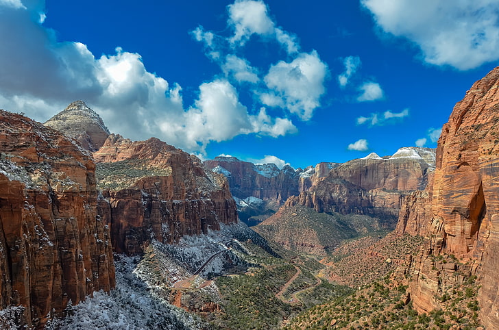Clouds, Canyon Overlook Trail, Zion National Park, 4K, USA, HD wallpaper