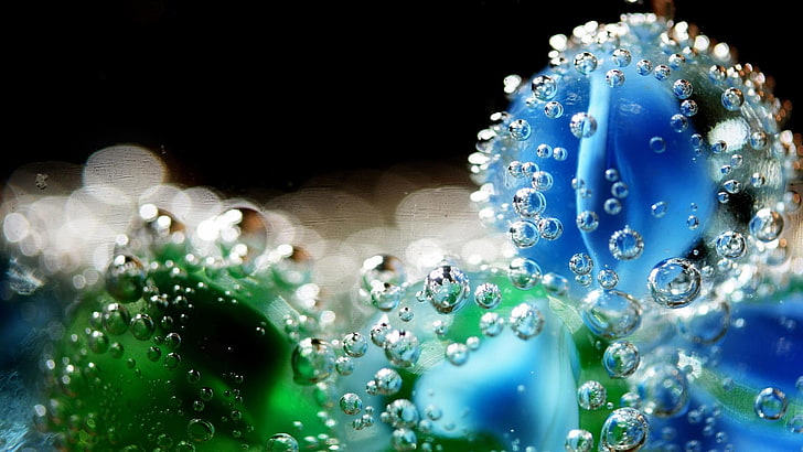 abstract, bubble, water, drop, transparent, liquid, wet, light, HD wallpaper