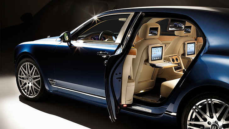 black and gray car interior, Bentley Mulsanne, motor vehicle, HD wallpaper