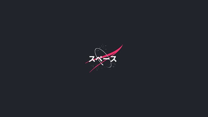 Japanese, NASA, space, logo, minimalism, digital art, HD wallpaper