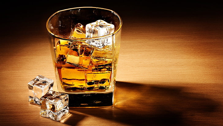 whiskey, glass, liquid, drink, beverage, alcohol, bar, cold, HD wallpaper