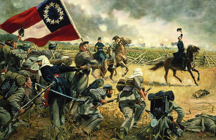 group of people painting, field, war, soldiers, Virginia -- July 21, HD wallpaper