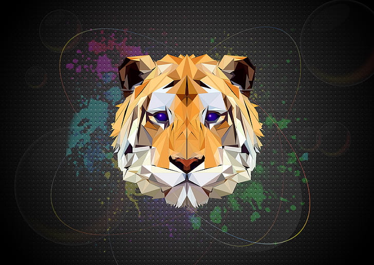tigers, artist, digital art, 4k, hd, art and craft, no people, HD wallpaper