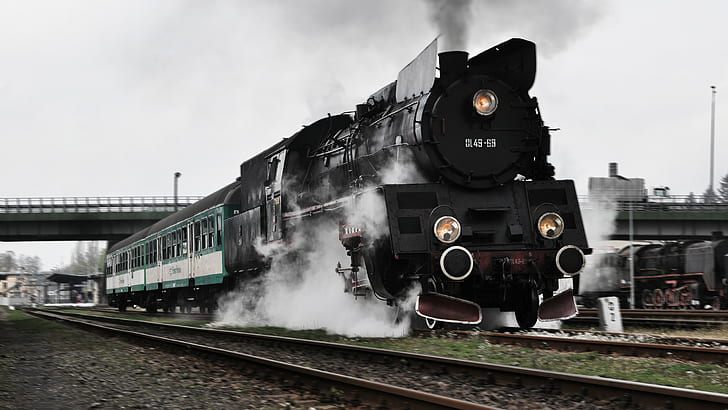 train, railway, Poland, Ol-49, HD wallpaper