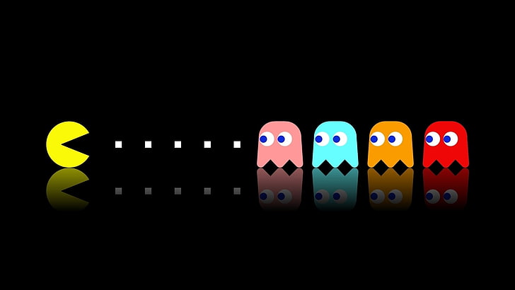 Pac-Man game application, Pacman, video games, simple, colorful