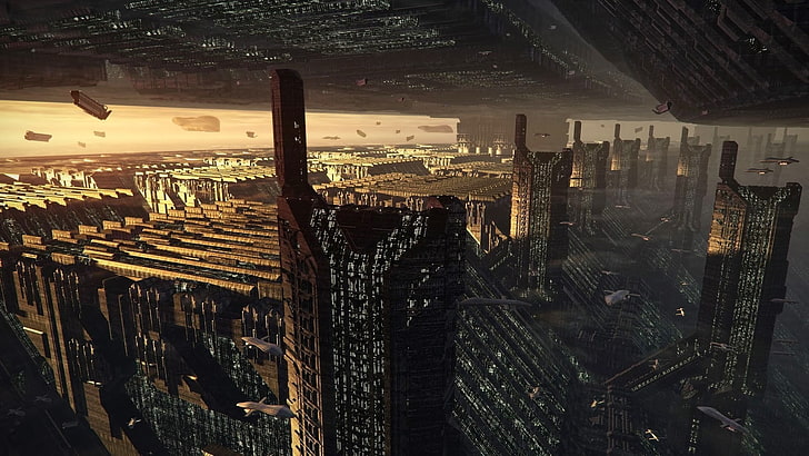science fiction, artwork, futuristic city, architecture, building exterior, HD wallpaper