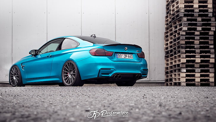 blue 3-door hatchback, BMW, JP Performance, BMW M4, blue cars, HD wallpaper