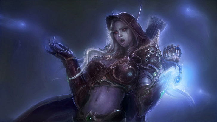 Sylvanas Windrunner - World of Warcraft, female profile archer artwork