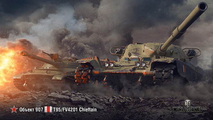WoT, World of Tanks, Wargaming, Chieftain, Object 907, T95/FV4201 HD wallpaper