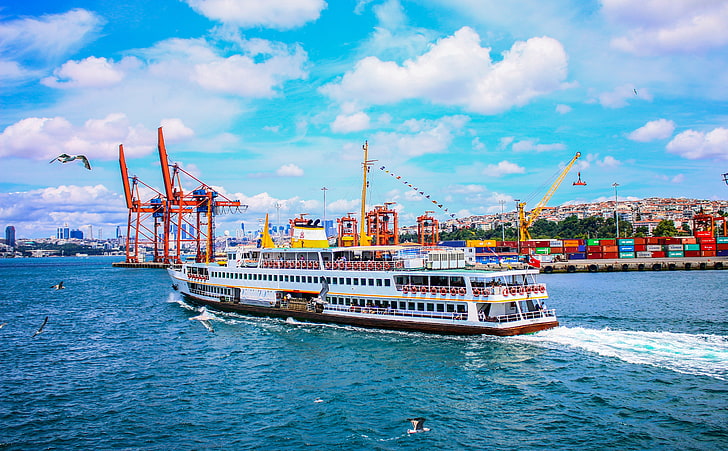 Turkey Vapur HD Wallpaper, Europe, landscape, green, ship, istanbul