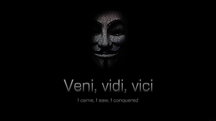 dark, anonymous, veni, vici, vidi, HD wallpaper
