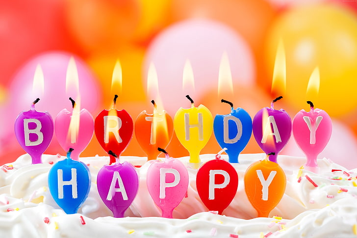 holiday, happiness, fire, bokeh, happy birthday, candles, HD wallpaper