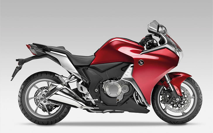 2010 Honda VFR1200F Bike Widescreen, red and black sports motorcycle, HD wallpaper