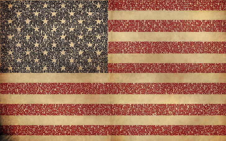 typography, flag, American flag, USA, HD wallpaper