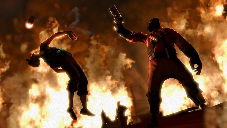 Team Fortress 2, sport, competition, group of people, full length, HD wallpaper