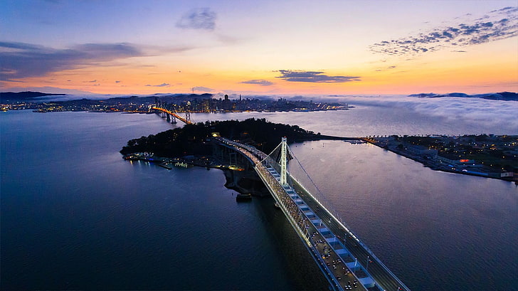 San Francisco Oakland Bay Bridge-2016 Bing Desktop.., water, sky, HD wallpaper