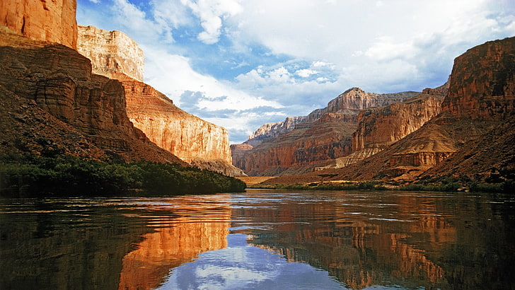 Grand Canyon, USA, nature, river, Colorado River, water, reflection