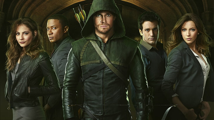 Arrow TV series wallpaper, Green Arrow, John Diggle, Thea Queen