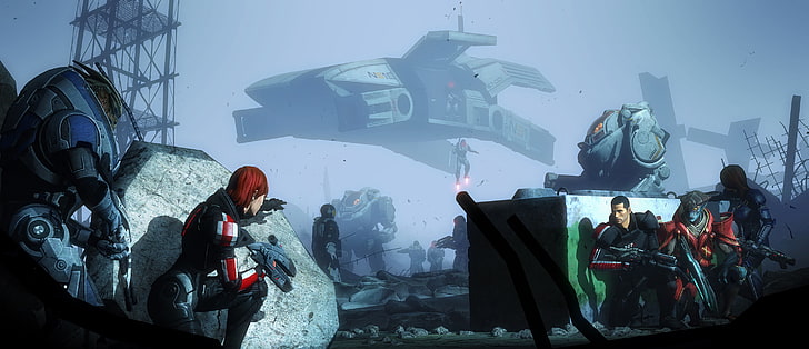game illustration, Mass Effect, Mass Effect 2, Mass Effect 3, HD wallpaper