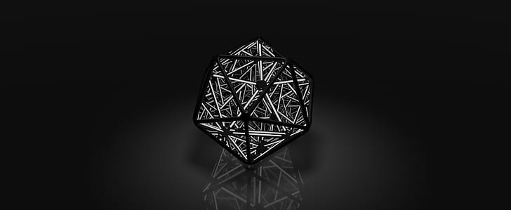 Infinite Icosahedron, Artistic, 3D, Dark, Geometry, HD wallpaper