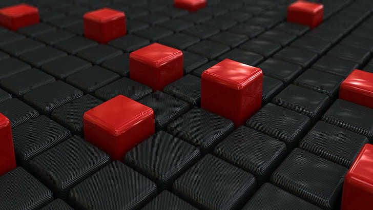 abstract 3d blocks, red, technology, people, business, seat, HD wallpaper