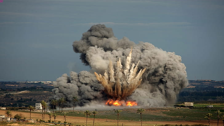 Gaza, Smoke, Explosion